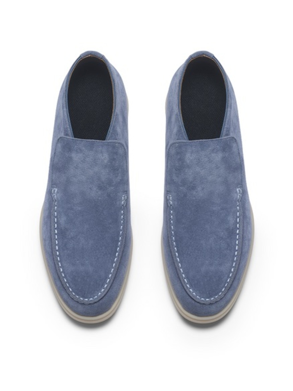 PORTO MARINE Men's Suede Slip-On Loafers in Slate Blue